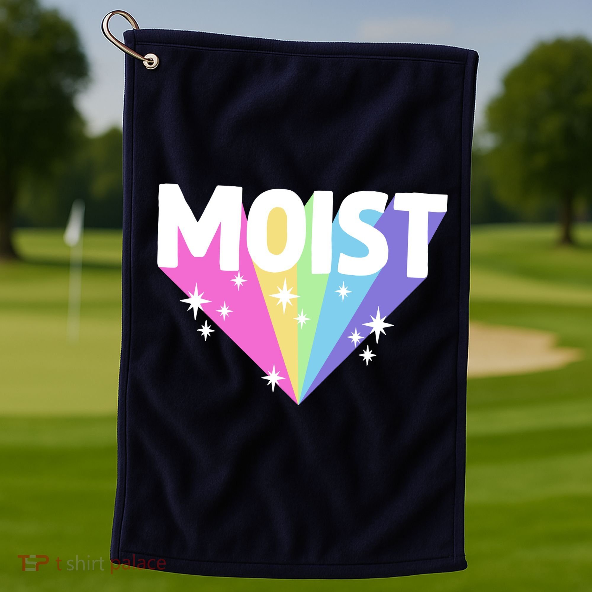 Moist Funny Meme Offensive Weird Cool Hilarious Humorous Golf Towel