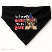 My Favorite Marine Calls Me Nana USA-Made Doggie Bandana thumb 0