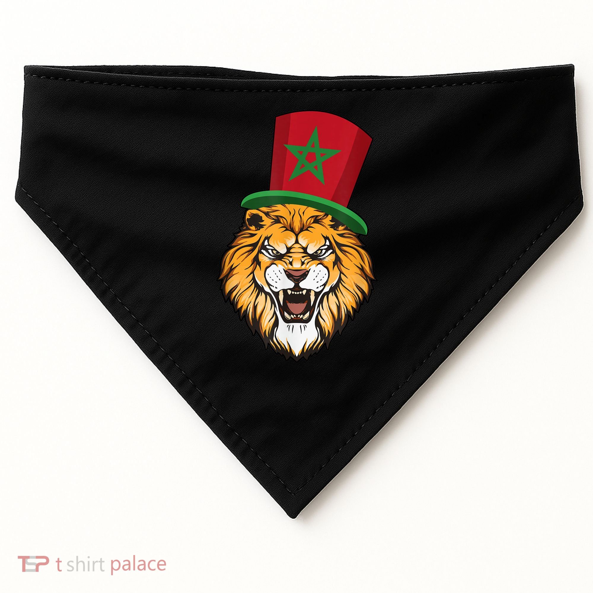 Morocco Flag Moroccan Soccer Supporter For Men Women USA-Made Doggie Bandana
