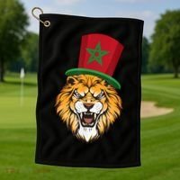 Morocco Flag Moroccan Soccer Supporter For Men Women Golf Towel thumb 1