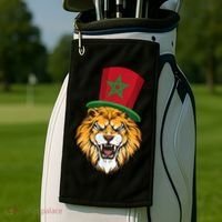 Morocco Flag Moroccan Soccer Supporter For Men Women Golf Towel thumb 2