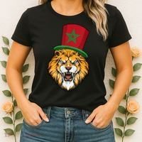 Morocco Flag Moroccan Soccer Supporter For Men Women Women's T-Shirt thumb 2