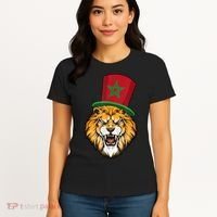 Morocco Flag Moroccan Soccer Supporter For Men Women Women's T-Shirt thumb 4