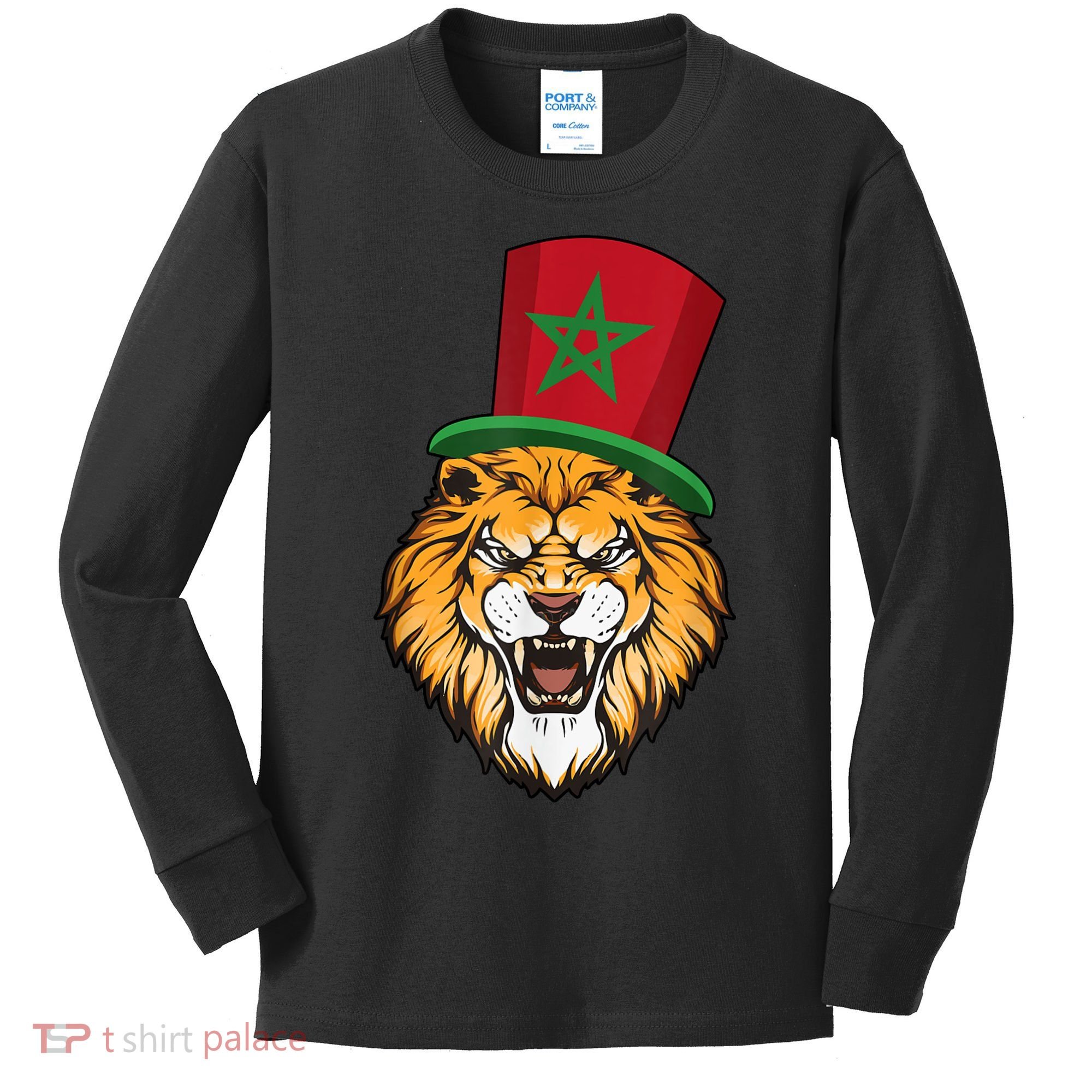 Morocco Flag Moroccan Soccer Supporter For Men Women Kids Long Sleeve Shirt