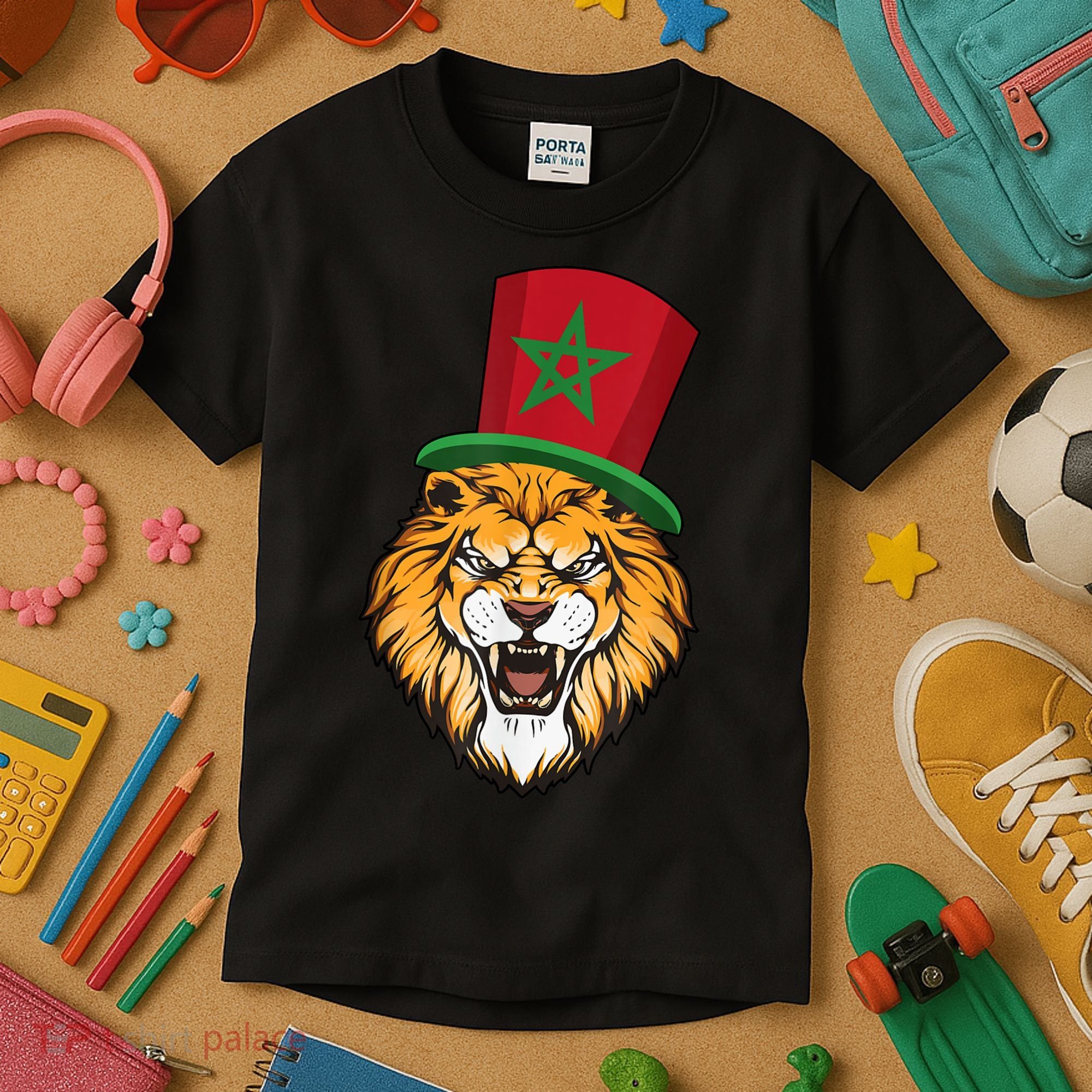Morocco Flag Moroccan Soccer Supporter For Men Women Kids T-Shirt