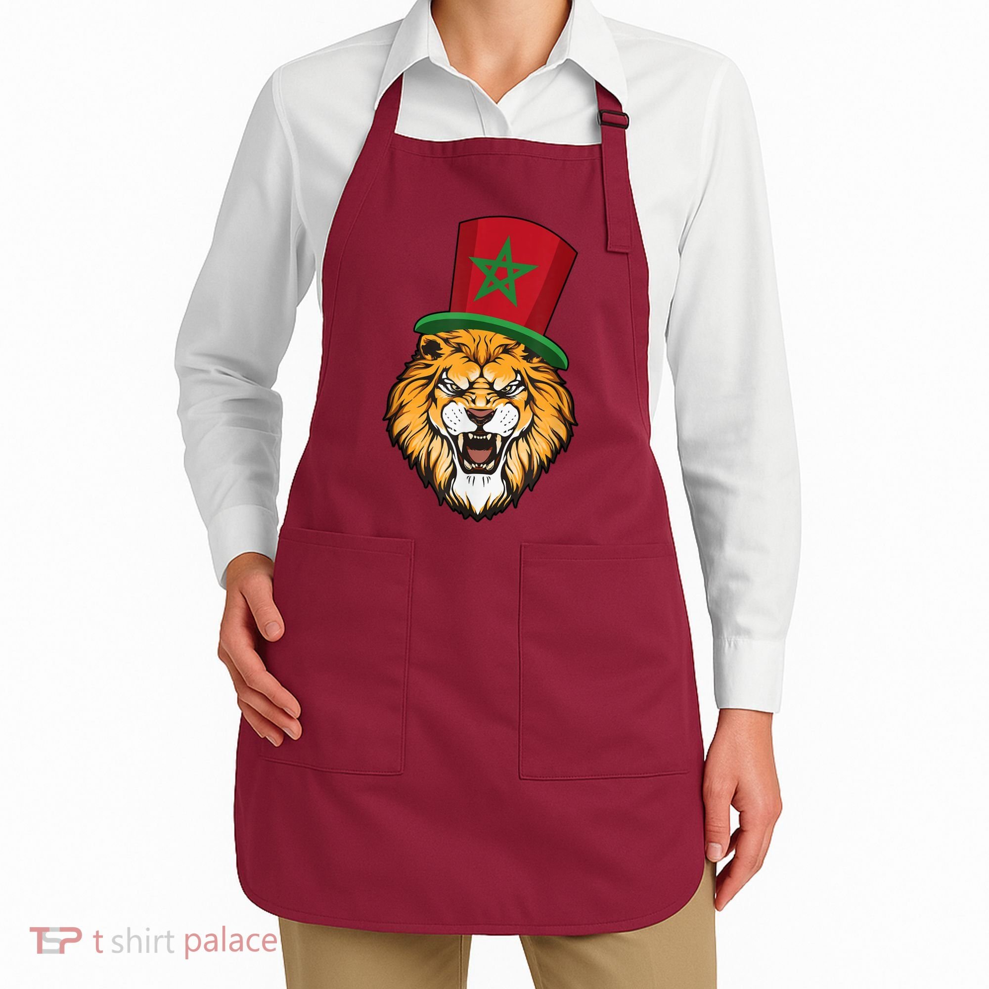 Morocco Flag Moroccan Soccer Supporter For Men Women Apron