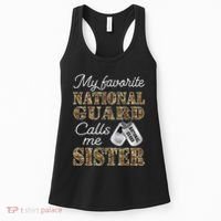 My Favorite National Guard Calls Me Sister Proud Army Sister Women's Tank Top thumb 0