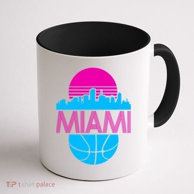 Miami Florida Neon Retro Logo Coffee Mug back