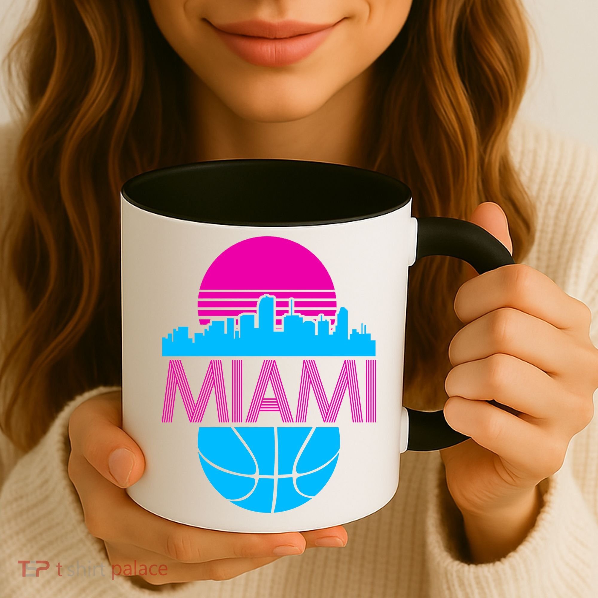 Miami Florida Neon Retro Logo Coffee Mug