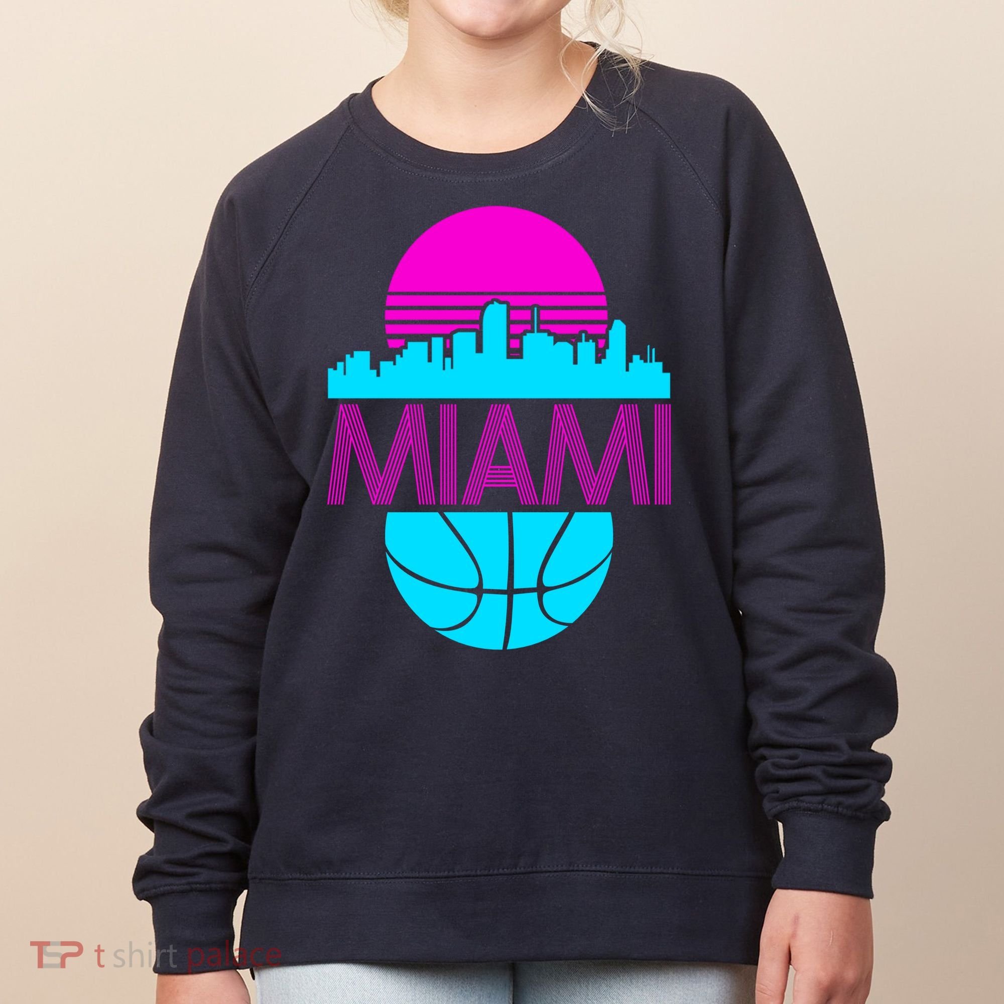 Miami Florida Neon Retro Logo Women's Sweatshirt