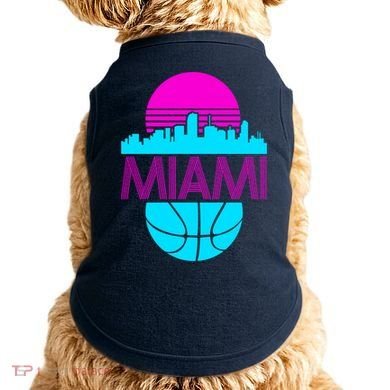 Miami Florida Neon Retro Logo Doggie Tank