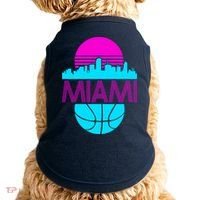 Miami Florida Neon Retro Logo Doggie Tank thumb 0