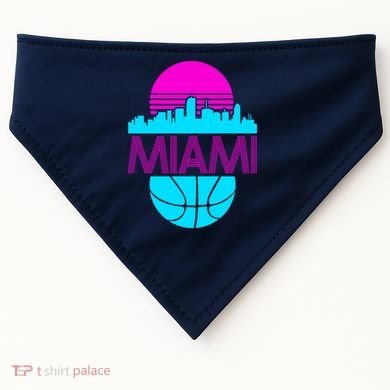 Miami Florida Neon Retro Logo USA-Made Doggie Bandana