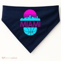 Miami Florida Neon Retro Logo USA-Made Doggie Bandana thumb 0