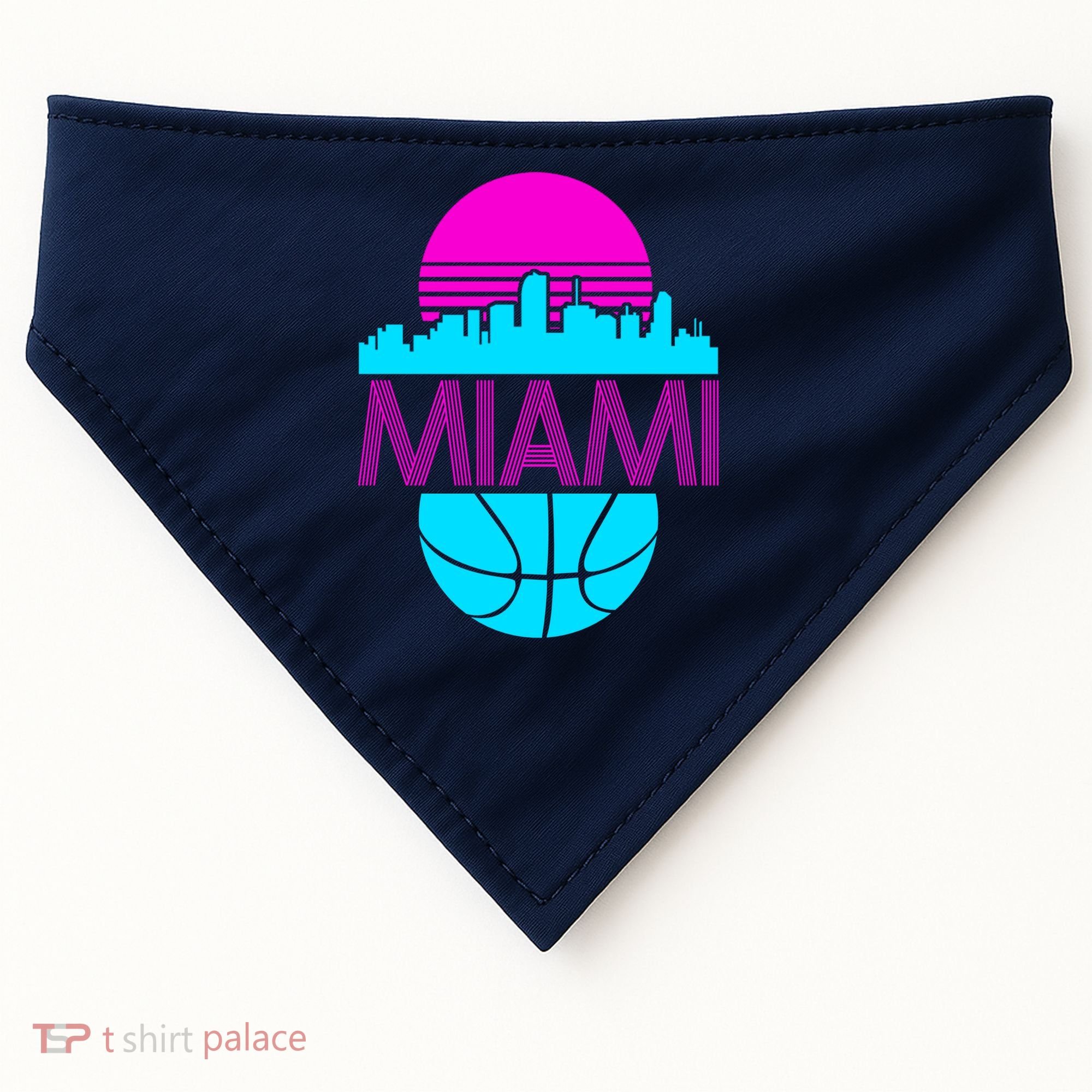 Miami Florida Neon Retro Logo USA-Made Doggie Bandana
