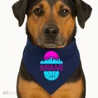 Miami Florida Neon Retro Logo USA-Made Doggie Bandana thumb 1