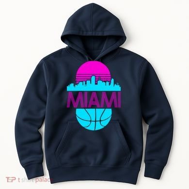 Miami Florida Neon Retro Logo Hoodie