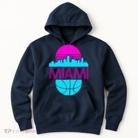 Miami Florida Neon Retro Logo Hoodie thumb 0