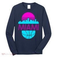 Miami Florida Neon Retro Logo Long Sleeve Shirt thumb 0