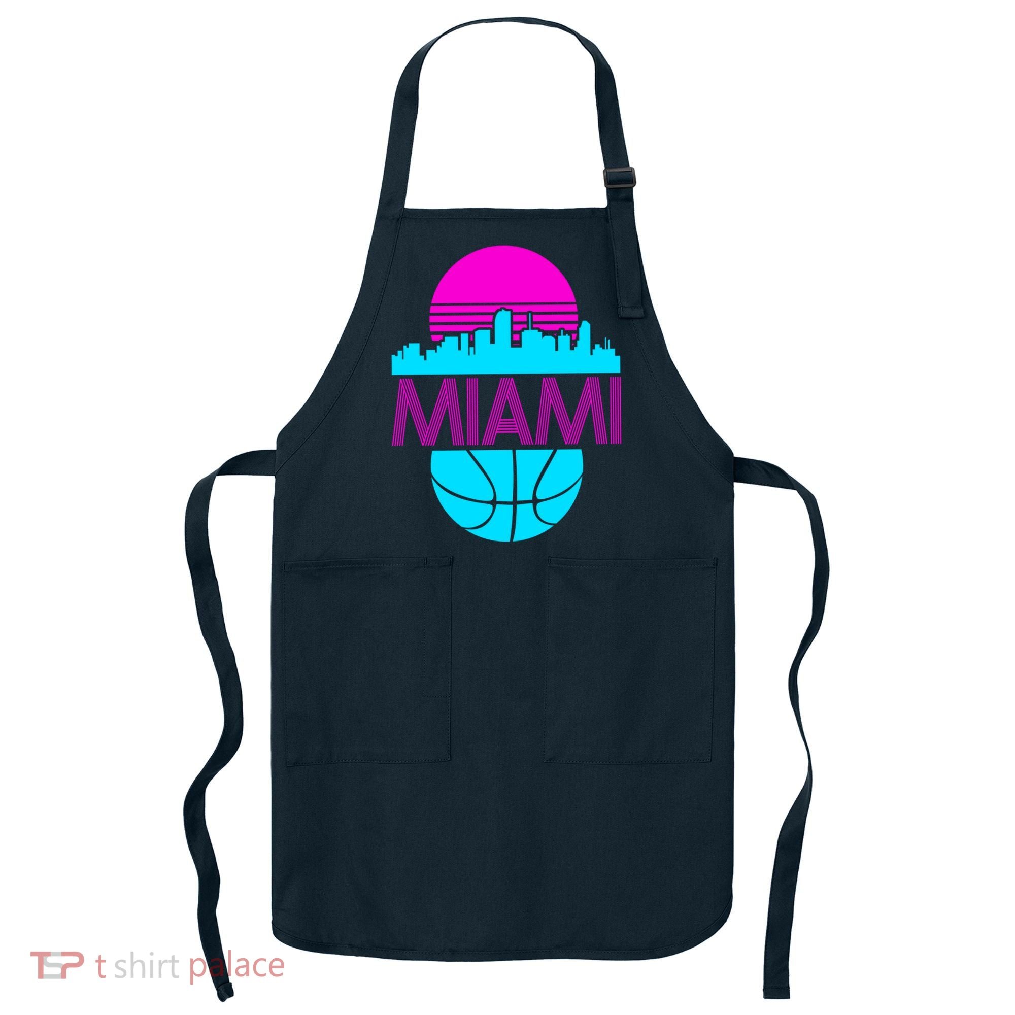 Miami Florida Neon Retro Logo Apron