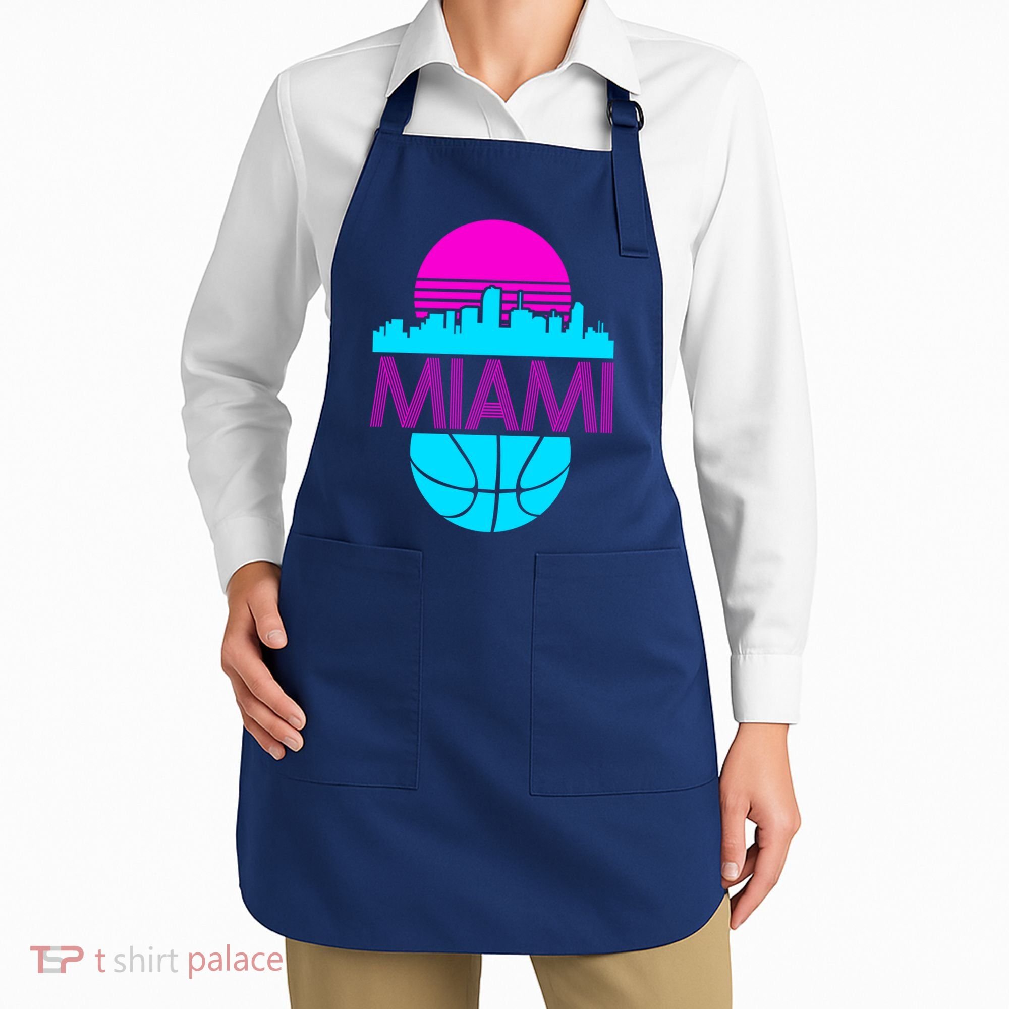 Miami Florida Neon Retro Logo Apron