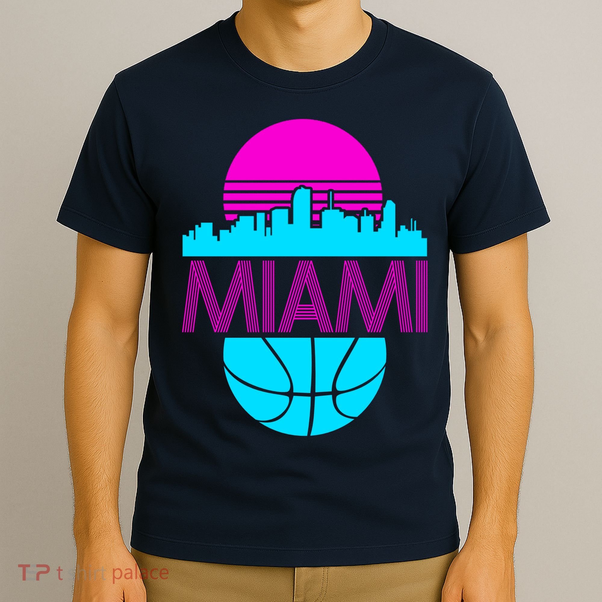 Miami Florida Neon Retro Logo T-Shirt