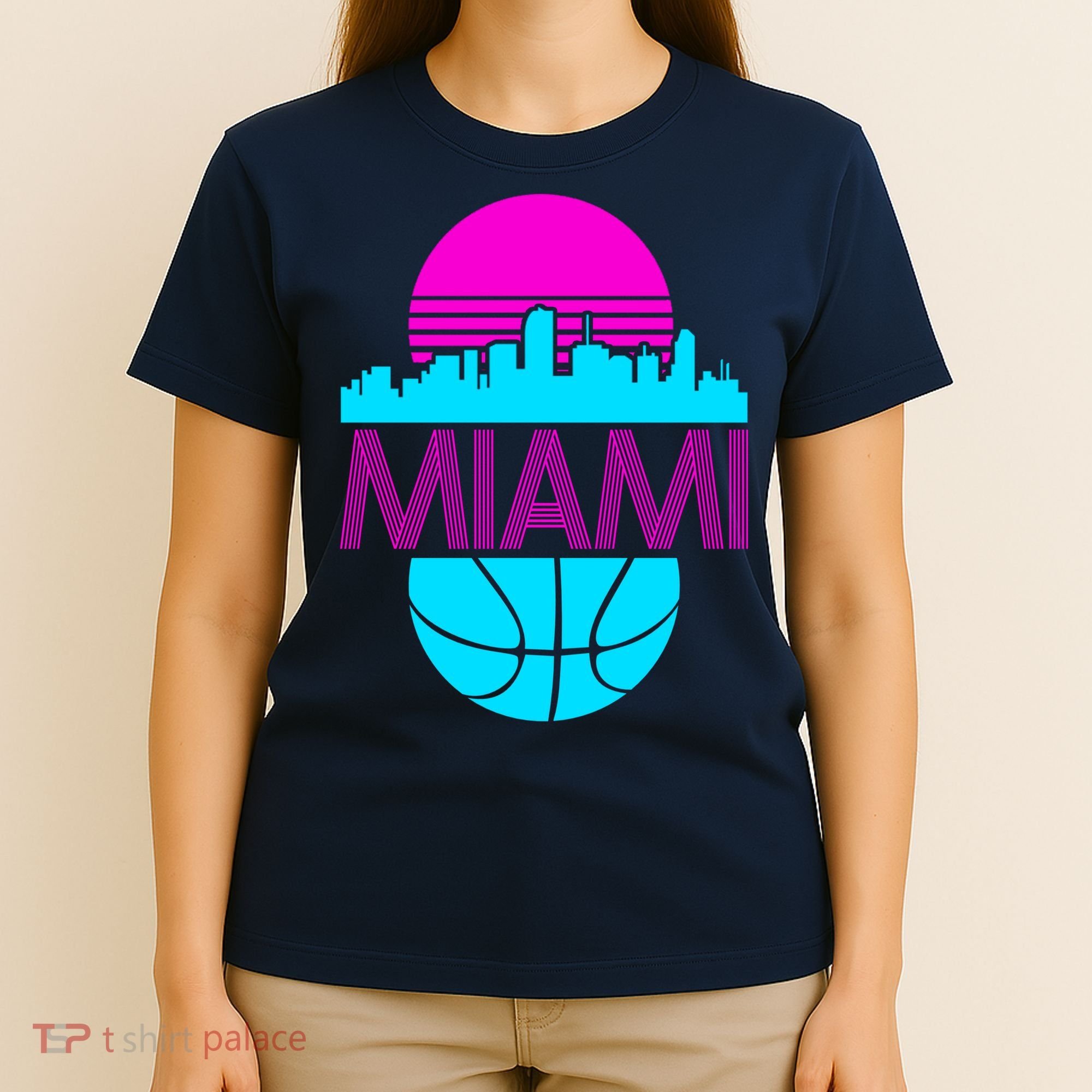 Miami Florida Neon Retro Logo T-Shirt