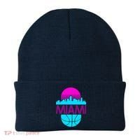 Miami Florida Neon Retro Logo Beanie thumb 0