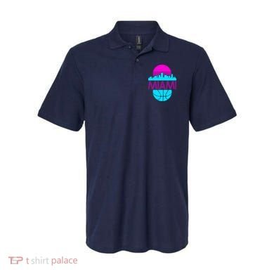 Miami Florida Neon Retro Logo Polo