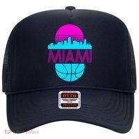 Miami Florida Neon Retro Logo Hat thumb 0