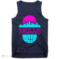 Miami Florida Neon Retro Logo Tank Top thumb 0