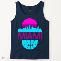 Miami Florida Neon Retro Logo Tank Top thumb 2
