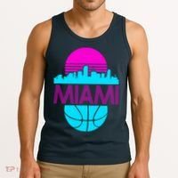 Miami Florida Neon Retro Logo Tank Top thumb 3