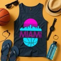 Miami Florida Neon Retro Logo Tank Top thumb 4