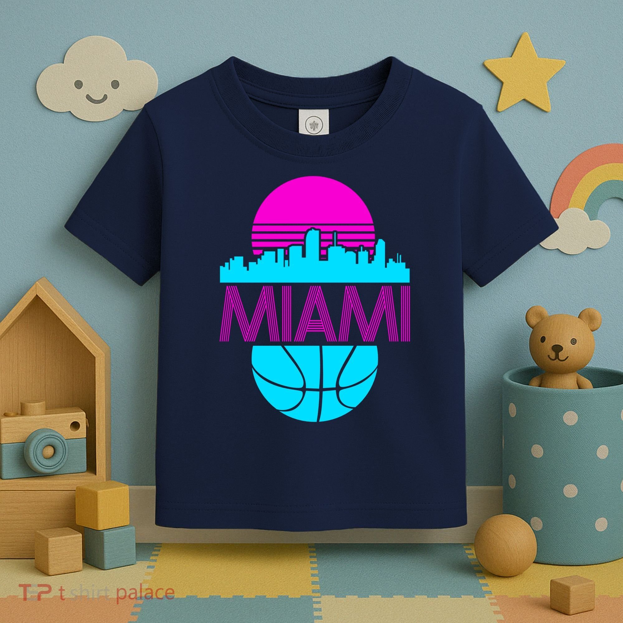 Miami Florida Neon Retro Logo Toddler T-Shirt