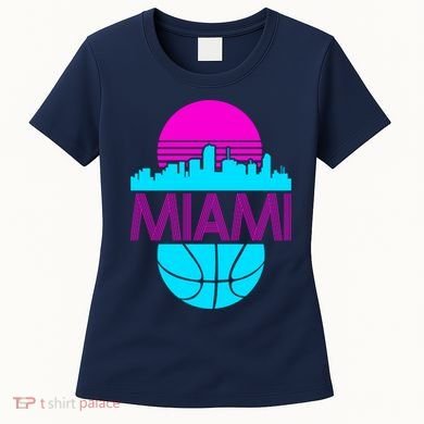 Miami Florida Neon Retro Logo Women's T-Shirt