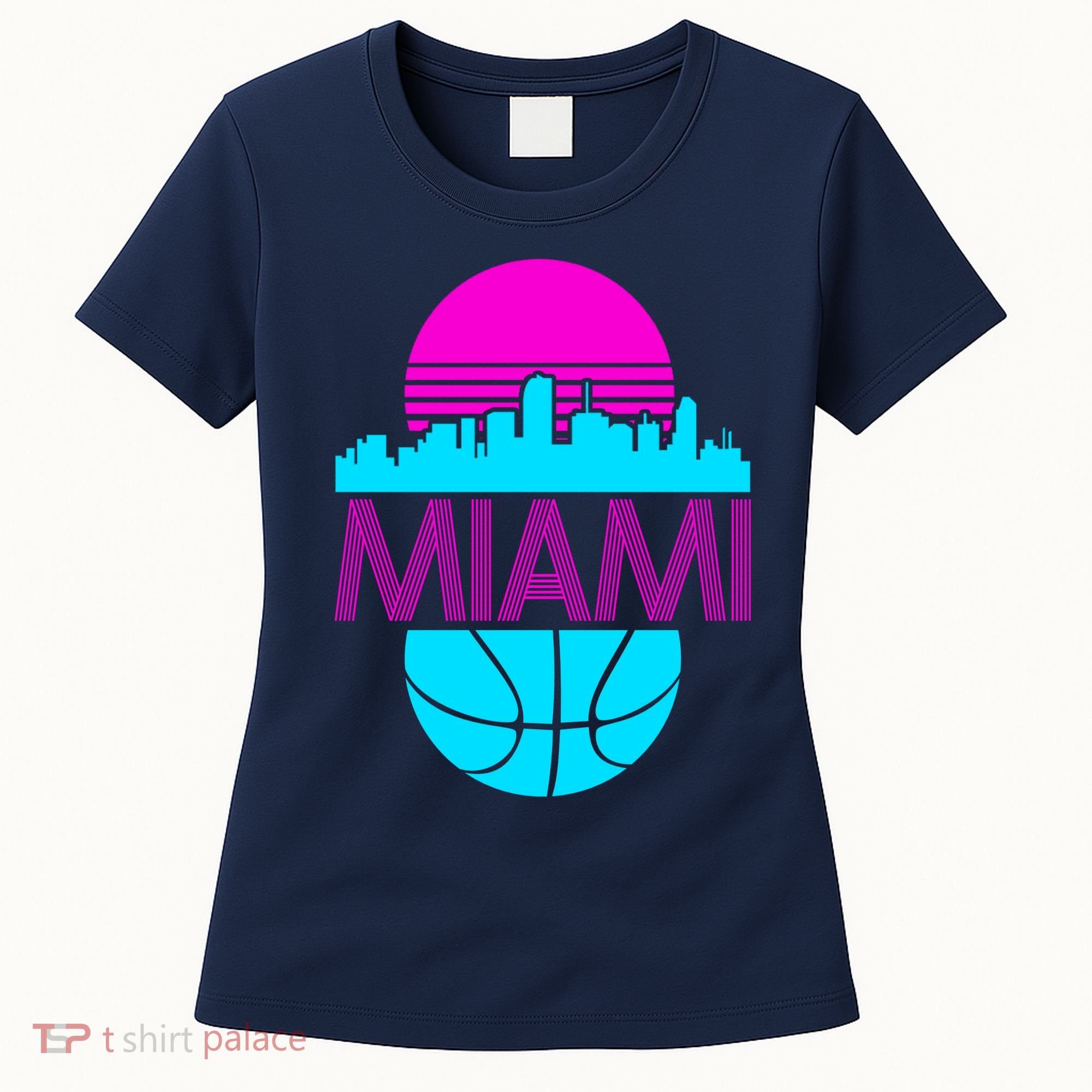 Miami Florida Neon Retro Logo Women's T-Shirt