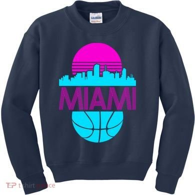 Miami Florida Neon Retro Logo Kids Sweatshirt