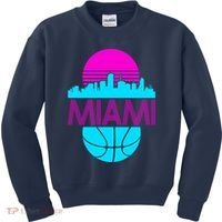 Miami Florida Neon Retro Logo Kids Sweatshirt thumb 0