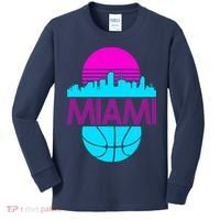 Miami Florida Neon Retro Logo Kids Long Sleeve Shirt thumb 0