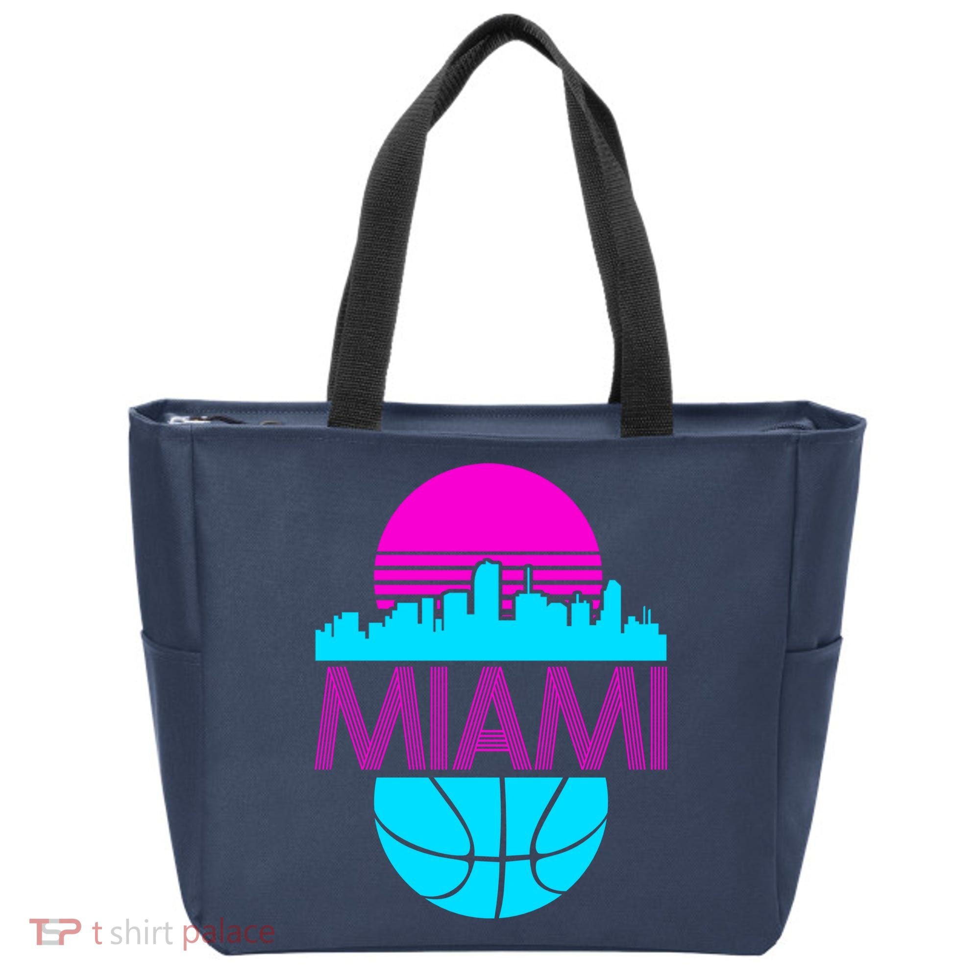 Miami Florida Neon Retro Logo Tote Bag