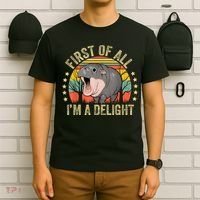 Moodeng First Of All IM A Delight Vintage Angry Moo Deng T-Shirt thumb 6