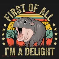 Moodeng First Of All IM A Delight Vintage Angry Moo Deng T-Shirt thumb 7