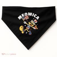 Meowica Fourth Of July Funny Cat USA-Made Doggie Bandana thumb 0
