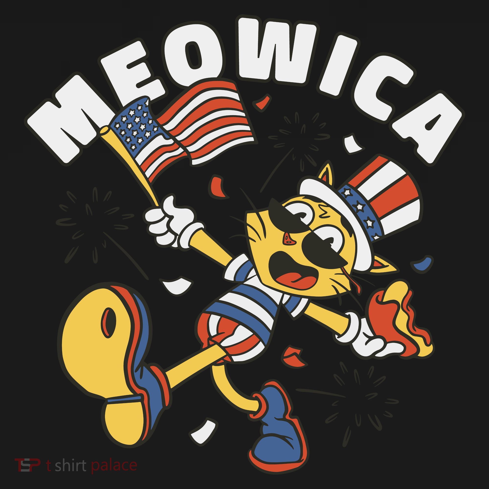 Meowica Fourth Of July Funny Cat Women's Hoodie