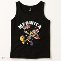 Meowica Fourth Of July Funny Cat Tank Top thumb 2