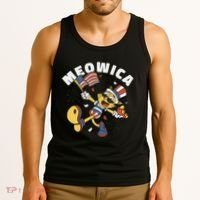 Meowica Fourth Of July Funny Cat Tank Top thumb 3