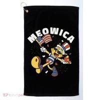 Meowica Fourth Of July Funny Cat Golf Towel thumb 0