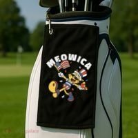Meowica Fourth Of July Funny Cat Golf Towel thumb 2