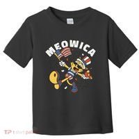 Meowica Fourth Of July Funny Cat Toddler T-Shirt thumb 0